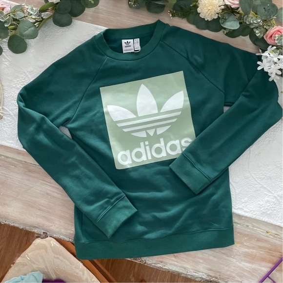 Adidas Green Logo Sweatshirt - Picture 1 of 7